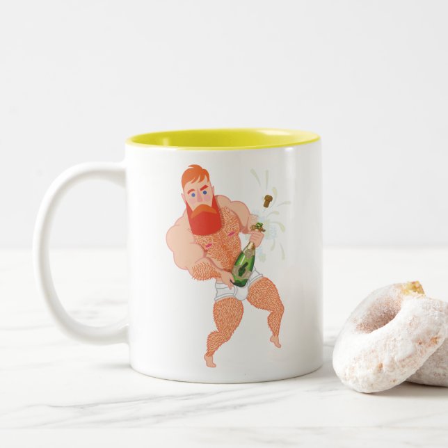 Caneca De Café Em Dois Tons Réveillon 2018 (Com Donut)