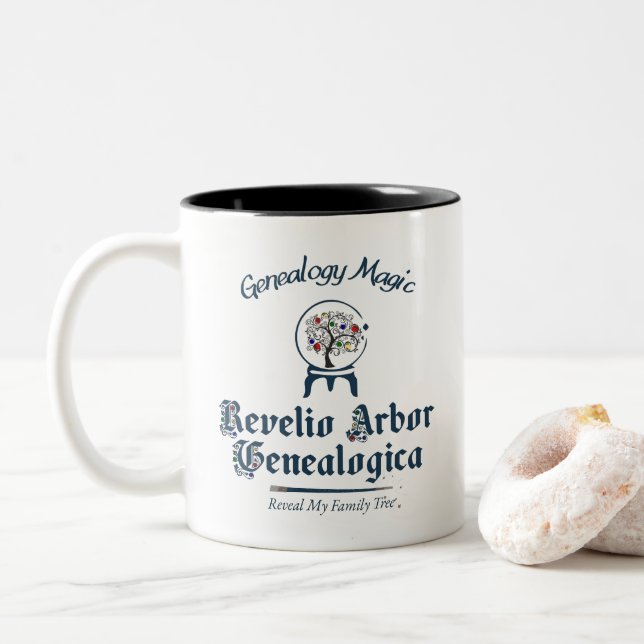 Caneca De Café Em Dois Tons Revelar Minha Árvore Genealógica (Com Donut)