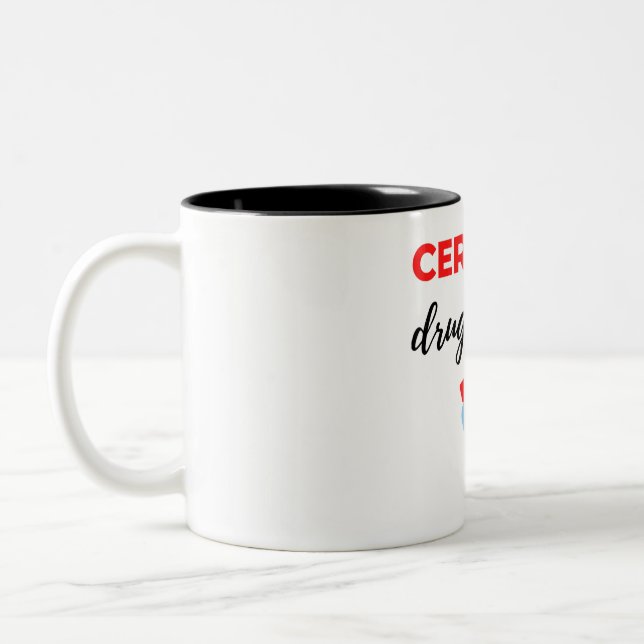Caneca De Café Em Dois Tons Revendedor de Drogas Certificado 2 (Esquerda)