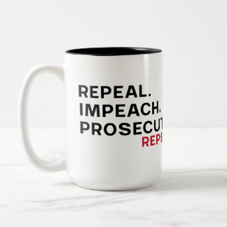Caneca De Café Em Dois Tons Revogar. Impedir. Processar.repetir