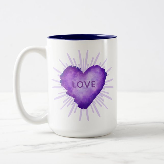 Caneca De Café Em Dois Tons Revolução Roxa com AMOR (Esquerda)