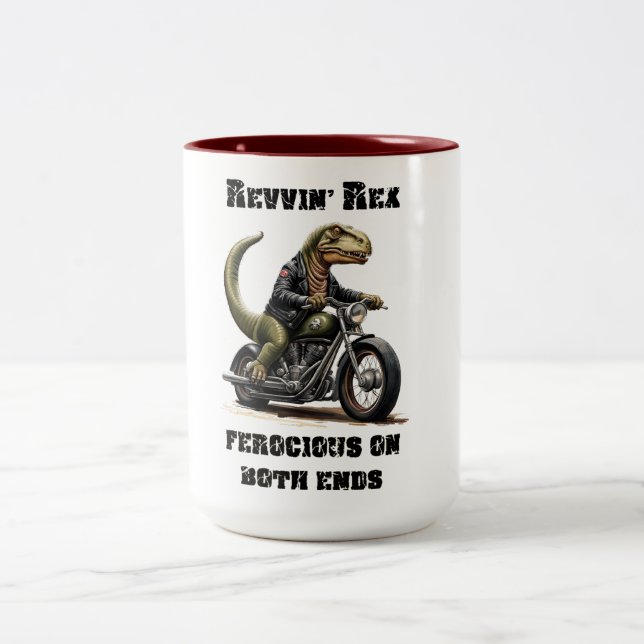 Caneca De Café Em Dois Tons Revvin' Rex Dinossaur (Centro)