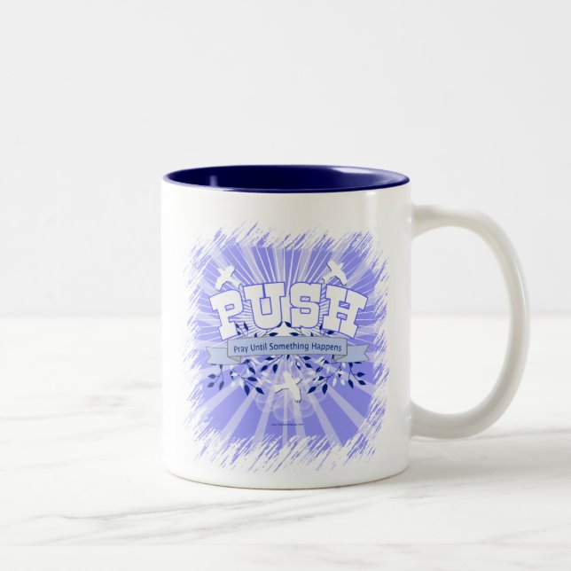 Caneca De Café Em Dois Tons Reze Até Que Algo Aconteça (Direita)