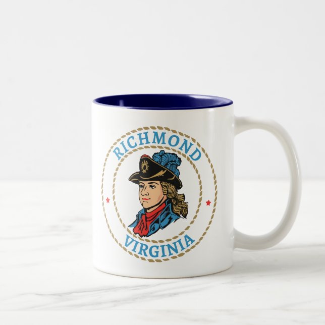 Caneca De Café Em Dois Tons Richmond Virginia Colonial (Direita)