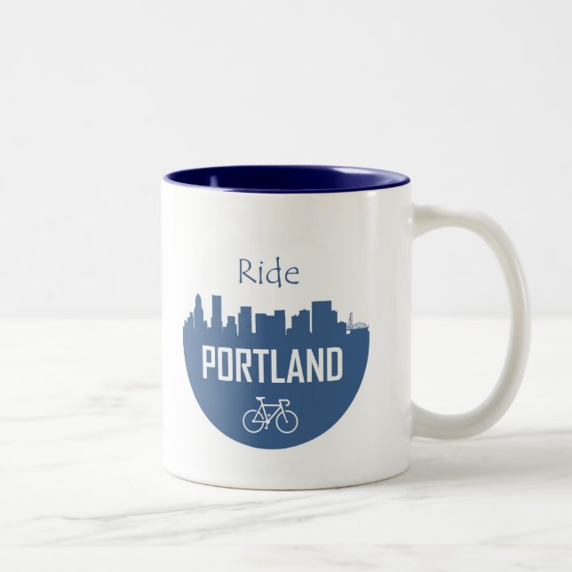 Caneca De Café Em Dois Tons Ride Portland (Direita)