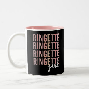 Caneca De Café Em Dois Tons Ringette Girl Presentes para jogador de ponta