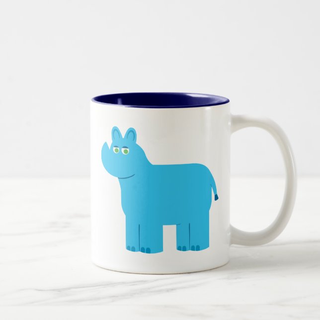 Caneca De Café Em Dois Tons Rinoceronte Azul Cugado (Direita)