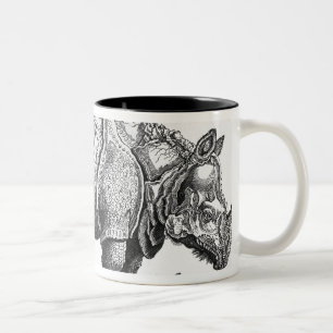 Caneca De Café Em Dois Tons Rinoceronte, 'de Historia Animalium