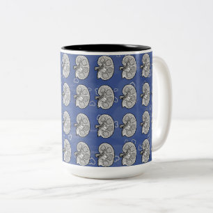 Caneca De Café Em Dois Tons Rins, azuis,
