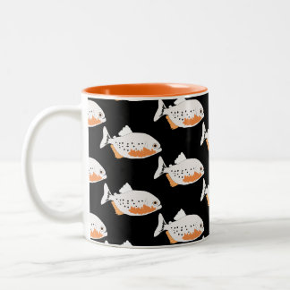 Caneca De Café Em Dois Tons Rio Piranha Fish Amazon