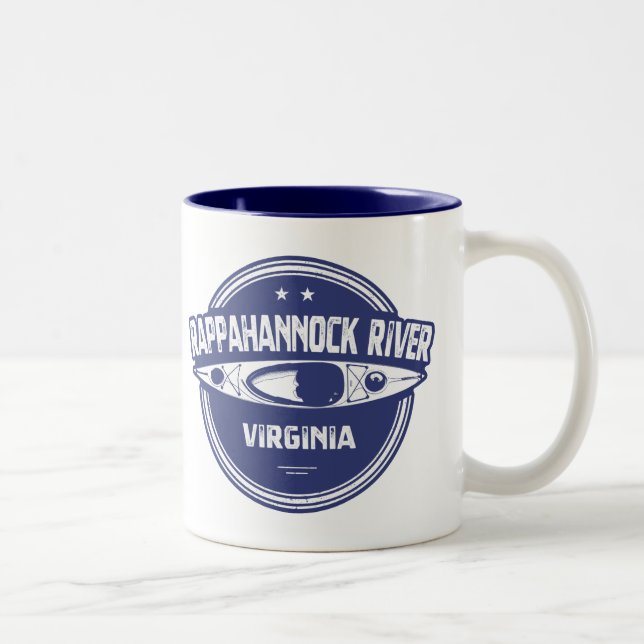 Caneca De Café Em Dois Tons Rio Rappahannock, Virgínia (Direita)