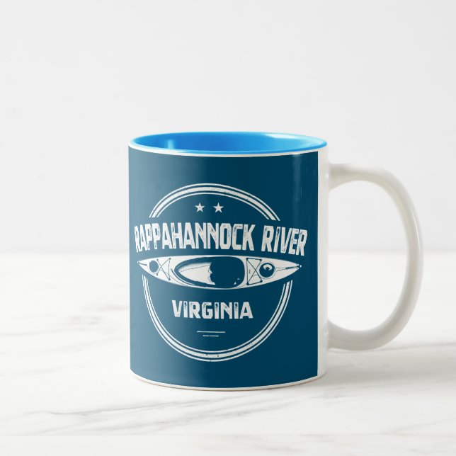 Caneca De Café Em Dois Tons Rio Rappahannock, Virgínia (Direita)