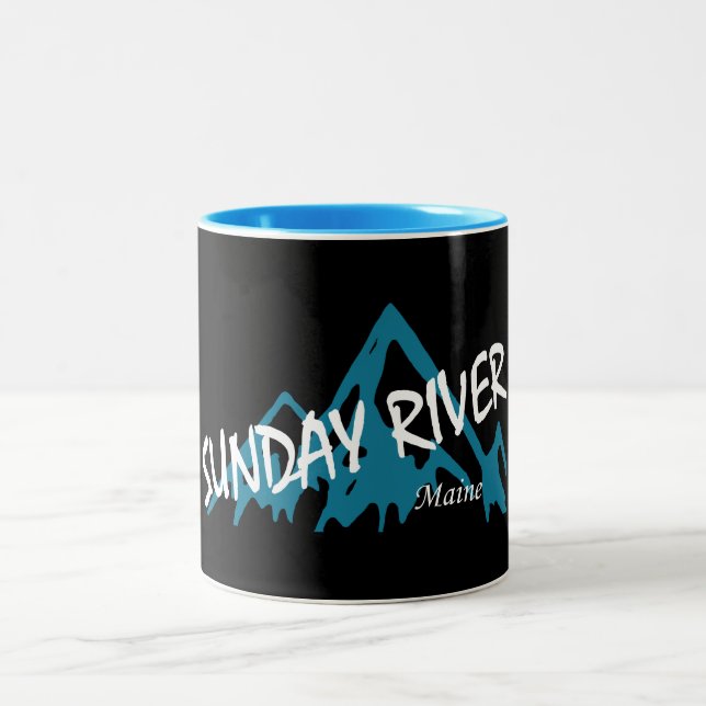 Caneca De Café Em Dois Tons Rio Sunday Maine Montanhas (Centro)
