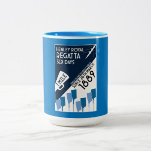 Caneca De Café Em Dois Tons Rio Thames Regatta - Estilo Retro Vintage Retro Re