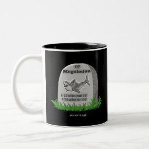 Caneca De Café Em Dois Tons RIP Megalodon