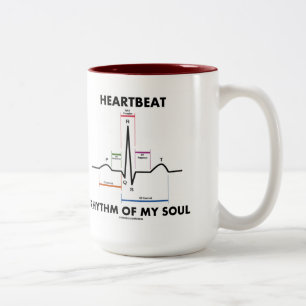 Caneca De Café Em Dois Tons ritmo cardíaco da minha alma (ECG/EKG)