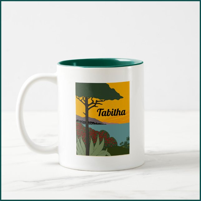 Caneca De Café Em Dois Tons Riviera italiana tropical (Criador carregado)