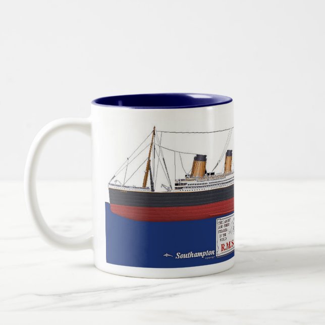 Caneca De Café Em Dois Tons RMS Titanic (Esquerda)