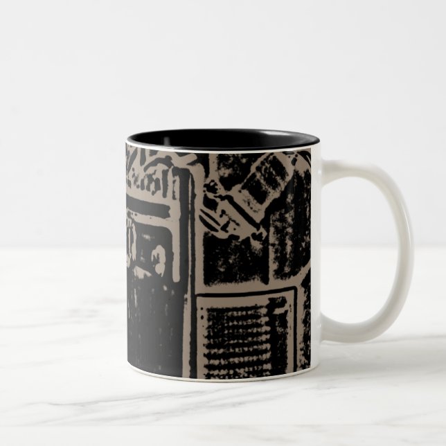 Caneca De Café Em Dois Tons Road King, Sand Posterized Graphic (Direita)