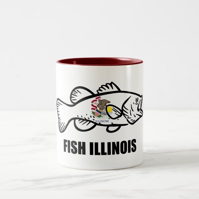 Caneca De Café Em Dois Tons Roba de Peixe Illinois Bass (Centro)