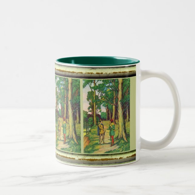 Caneca De Café Em Dois Tons Robin Hood e John pequeno (Direita)