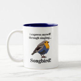 Caneca De Café Em Dois Tons Robin Redbreast Songbird