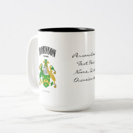 Caneca De Café Em Dois Tons Robinson Family Crest, Tradução e Significado