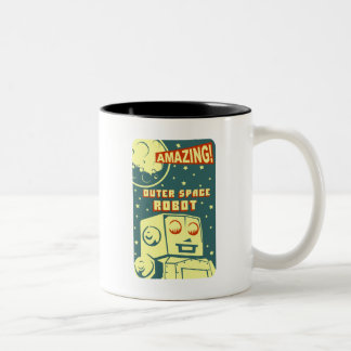 Caneca De Café Em Dois Tons Robô de espaço surpreendente