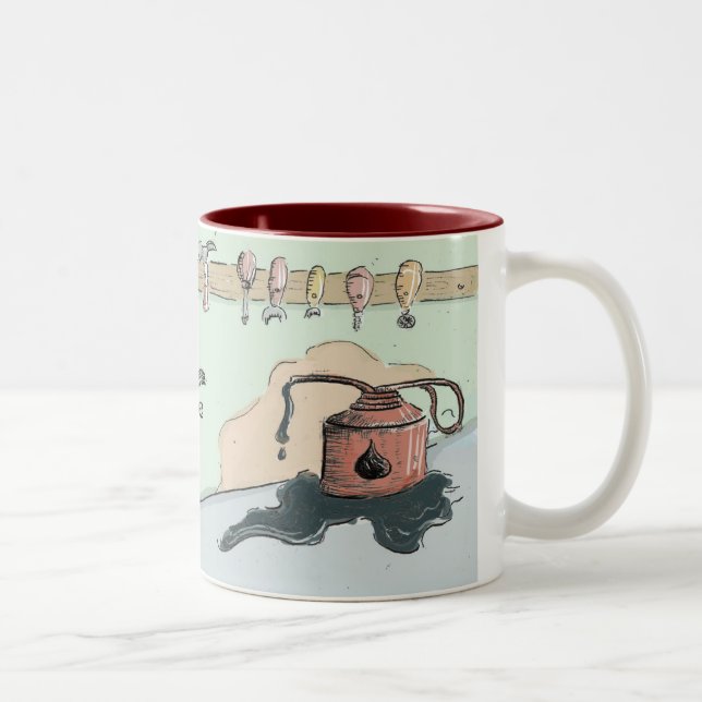 Caneca De Café Em Dois Tons Robô oxidado (Direita)