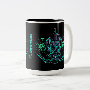 Caneca De Café Em Dois Tons Robo Skull