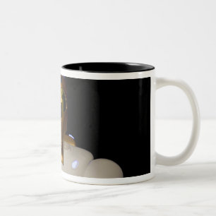 Caneca De Café Em Dois Tons Robonaut 2, um hel astronauta humanoide com destre