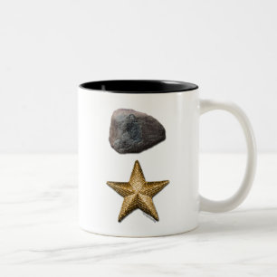 Caneca De Café Em Dois Tons Rocha + Imagem da estrela