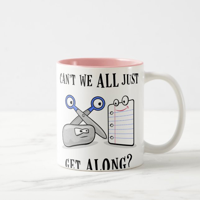 Caneca De Café Em Dois Tons Rocha-Papel-Tesouras (Direita)