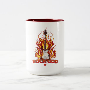 Caneca De Café Em Dois Tons Rock Deus