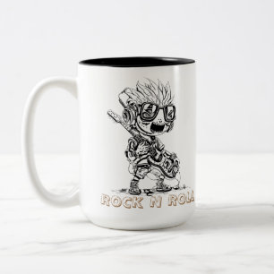 CANECA DE CAFÉ EM DOIS TONS ROCK N ROLL - CREATIVE