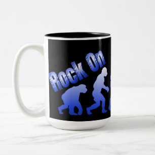 Caneca De Café Em Dois Tons Rock On Evolution Do Logotipo Azul Rock Mug