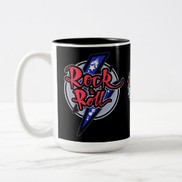 Caneca De Café Em Dois Tons Rock & Roll Lightning
