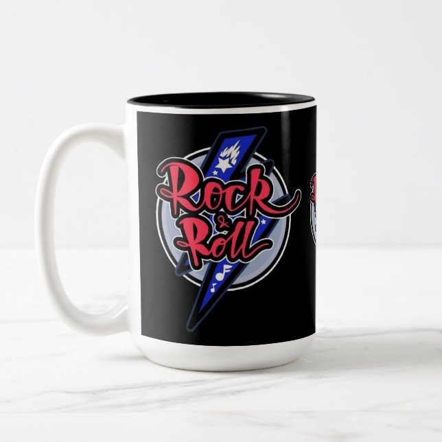 Caneca De Café Em Dois Tons Rock & Roll Lightning (Esquerda)