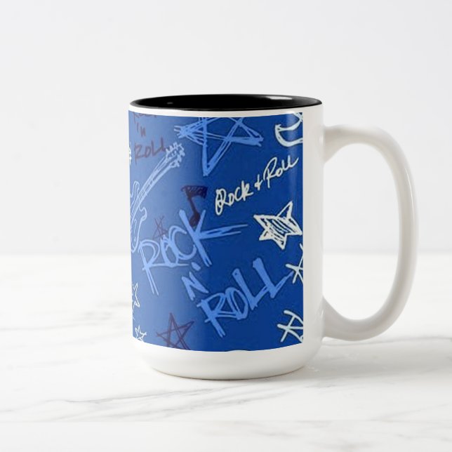 Caneca De Café Em Dois Tons Rock & Roll Star Blue (Direita)