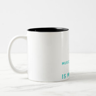Caneca De Café Em Dois Tons Rock Your World Com Música É Minha Vida, Violão É