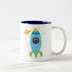 Caneca De Café Em Dois Tons Rocket Retro