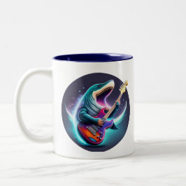 Caneca De Café Em Dois Tons Rocking Megalodon Kid's Mug