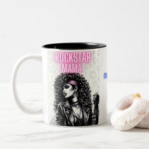 Caneca De Café Em Dois Tons Rockstar Mama: Mande Canalizar Sua Deusa Inner Roc