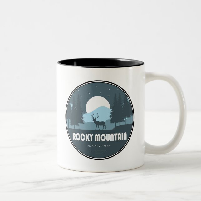 Caneca De Café Em Dois Tons Rocky Mountain National Park Deer (Direita)