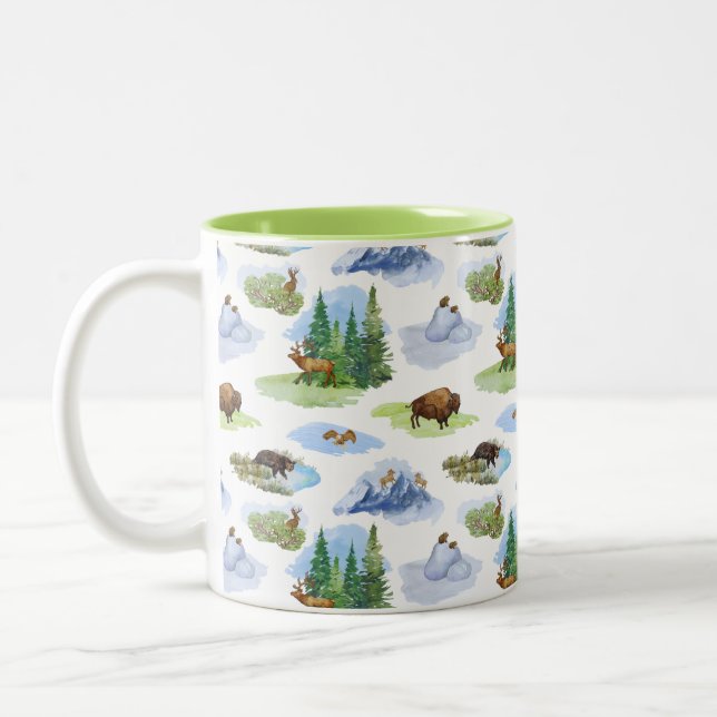 Caneca De Café Em Dois Tons Rocky Mountain Toile Mug (Esquerda)
