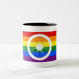 Caneca De Café Em Dois Tons Roda de Ciclo do Orgulho de Corrida