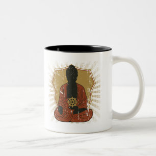 Caneca De Café Em Dois Tons Roda Meditating de Buddha Dharma