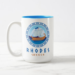 Caneca De Café Em Dois Tons Rodes, Grécia de navio grego