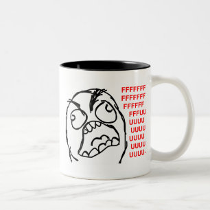 Caneca De Café Em Dois Tons rofl cómico do lol do meme da raiva da cara da