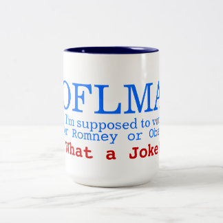 Caneca De Café Em Dois Tons ROFLMA - Eu sou supor votar para Obama ou Romney?